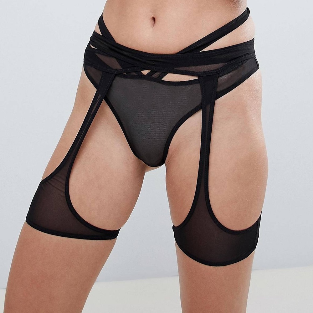 BRAND NEW - Asos Sexy Mesh Strappy Leg Harness